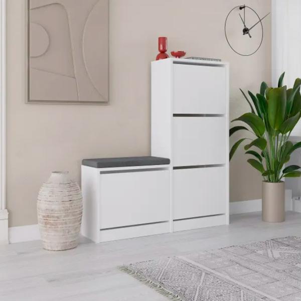 Обувной шкаф Trendy Oslo 118.5 x 105 x 26см /White /Белый photo 2