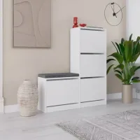 Dulap pentru încălțăminte Trendy Oslo 118.5 x 105 x 26 /White /White photo 2