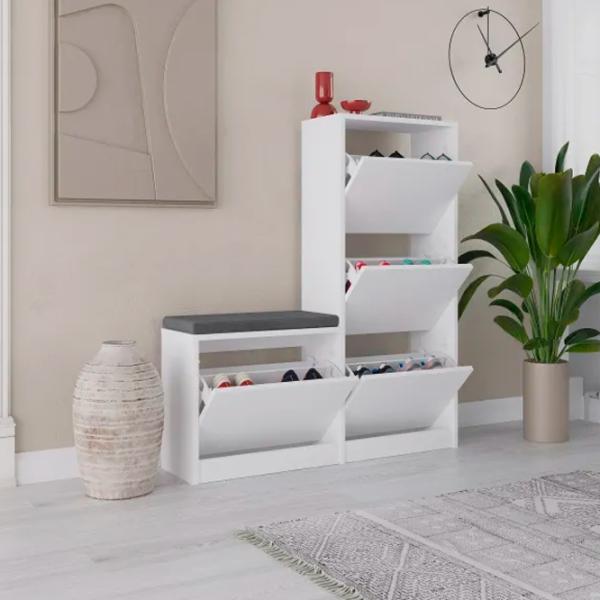 Обувной шкаф Trendy Oslo 118.5 x 105 x 26см /White /Белый photo 3