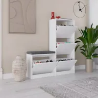 Dulap pentru încălțăminte Trendy Oslo 118.5 x 105 x 26 /White /White photo 3