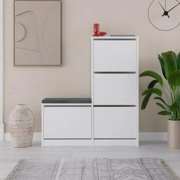 Обувной шкаф Trendy Oslo 118.5 x 105 x 26см /White /Белый photo 4