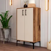 Dulap pentru încălțăminte Trendy Prag 111 x 60 x 35 /Walnut /Walnut Cream photo 3