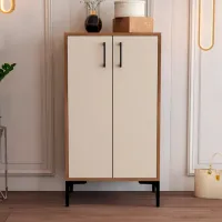 Dulap pentru încălțăminte Trendy Prag 111 x 60 x 35 /Walnut /Walnut Cream photo 4