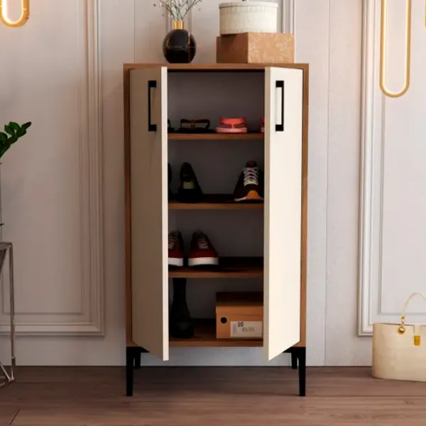 Обувной шкаф Trendy Prag 111 x 60 x 35см /Oреховый /Walnut Cream photo 5