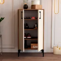 Dulap pentru încălțăminte Trendy Prag 111 x 60 x 35 /Walnut /Walnut Cream photo 5