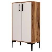 Обувной шкаф Trendy Prag 111 x 60 x 35см /Oреховый /Белый Орех