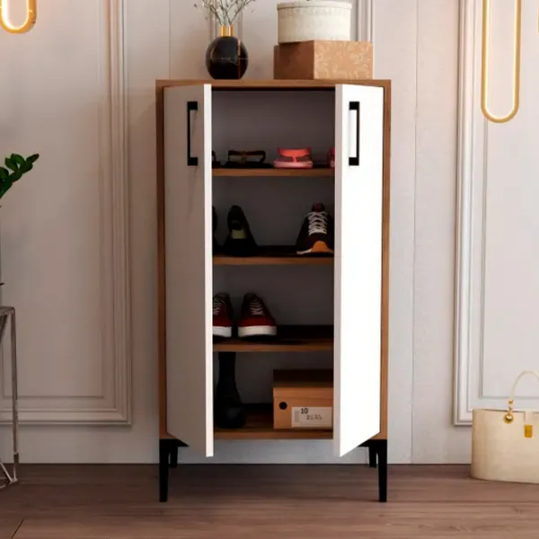 Обувной шкаф Trendy Prag 111 x 60 x 35см /Oреховый /Белый Орех photo 5