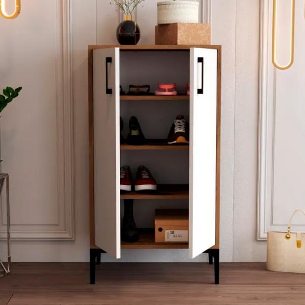 Обувной шкаф Trendy Prag 111 x 60 x 35см /Oреховый /Белый Орех photo 5