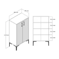 Dulap pentru încălțăminte Trendy Prag 111 x 60 x 35 /White /White photo 2