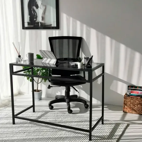 Masă de birou Trendy M100F Sticlă/ Black photo 3