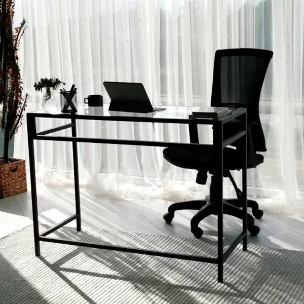 Masă de birou Trendy M100 Sticlă/ Black photo 2