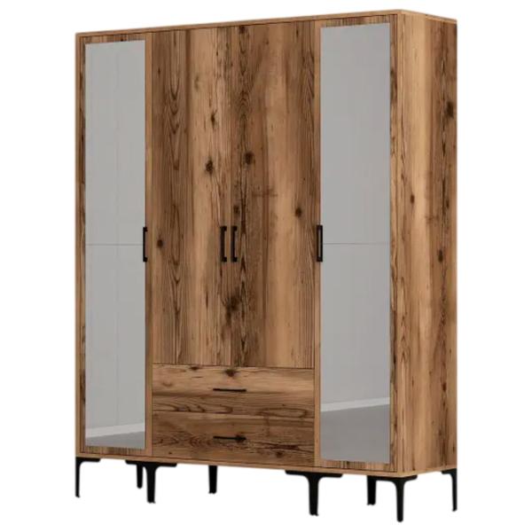 Dulap pentru haine Trendy Kumsal RTR 160 x 47.5 x 201.4 / PAL melaminat / Walnut photo 1