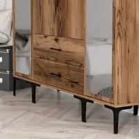 Dulap pentru haine Trendy Kumsal RTR 160 x 47.5 x 201.4 / PAL melaminat / Walnut photo 3