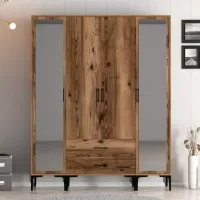 Dulap pentru haine Trendy Kumsal RTR 160 x 47.5 x 201.4 / PAL melaminat / Walnut photo 6