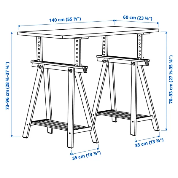 Офисный стол Ikea Lagkapten/Mittback ДСП/ Серый photo 7