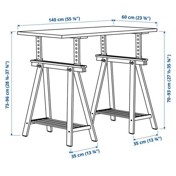 Офисный стол Ikea Lagkapten/Mittback ДСП/ Серый photo 7