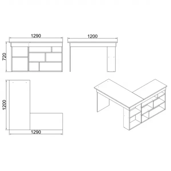Masă de birou Trendy CT5-AW Lemn/ White photo 8
