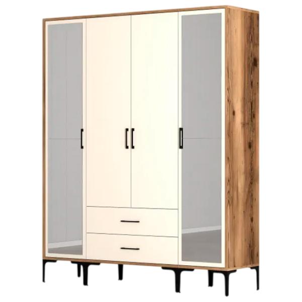 Dulap pentru haine Trendy Kumsal RTR 160 x 47.5 x 201.4 / PAL melaminat / Walnut photo 1