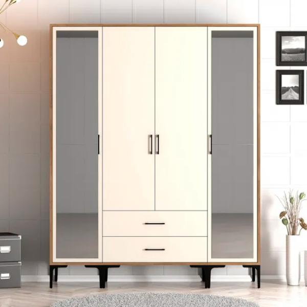 Dulap pentru haine Trendy Kumsal RTR 160 x 47.5 x 201.4 / PAL melaminat / Walnut photo 3