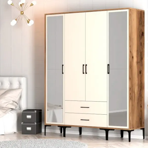 Dulap pentru haine Trendy Kumsal RTR 160 x 47.5 x 201.4 / PAL melaminat / Walnut photo 5