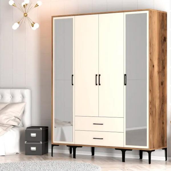 Dulap pentru haine Trendy Kumsal RTR 160 x 47.5 x 201.4 / PAL melaminat / Walnut photo 5