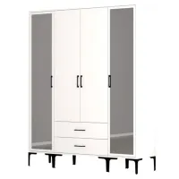 Dulap pentru haine Trendy Kumsal RTR 160 x 47.5 x 201.4 / PAL melaminat / White