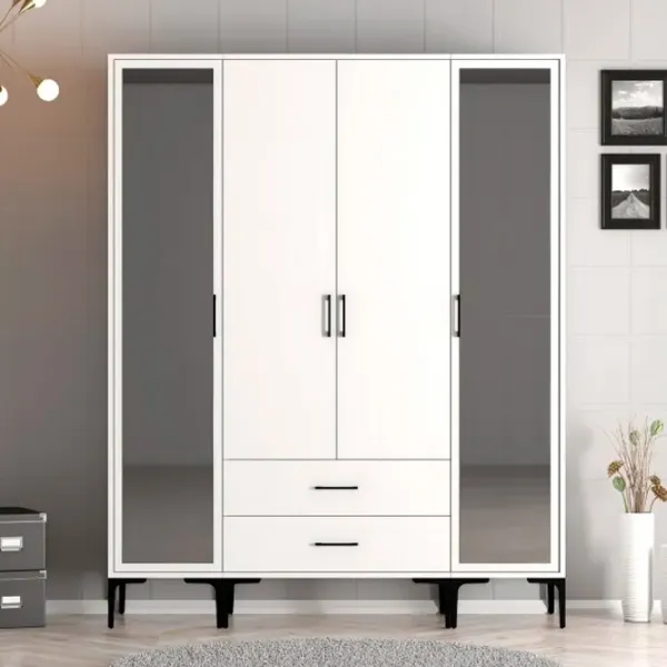 Dulap pentru haine Trendy Kumsal RTR 160 x 47.5 x 201.4 / PAL melaminat / White photo 3