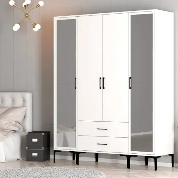 Dulap pentru haine Trendy Kumsal RTR 160 x 47.5 x 201.4 / PAL melaminat / White photo 5