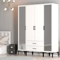 Dulap pentru haine Trendy Kumsal RTR 160 x 47.5 x 201.4 / PAL melaminat / White photo 5