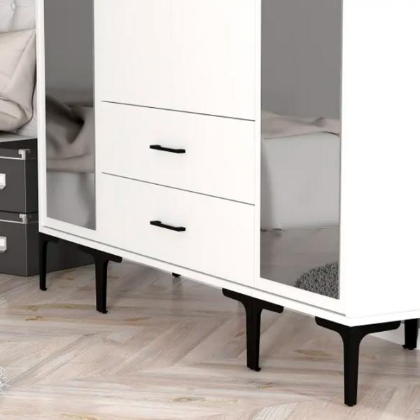 Dulap pentru haine Trendy Kumsal RTR 160 x 47.5 x 201.4 / PAL melaminat / White photo 6