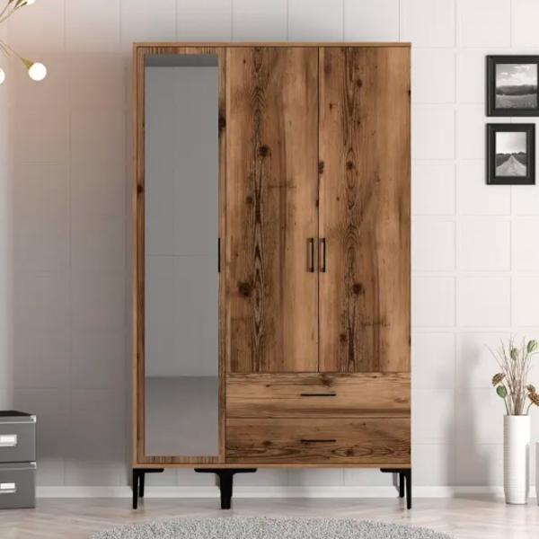 Dulap pentru haine Trendy Kumsal RT 120 x 47.5 x 201.4 / PAL melaminat / Walnut photo 3