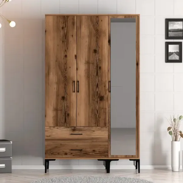 Dulap pentru haine Trendy Kumsal RT 120 x 47.5 x 201.4 / PAL melaminat / Walnut photo 5