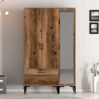 Dulap pentru haine Trendy Kumsal RT 120 x 47.5 x 201.4 / PAL melaminat / Walnut photo 5