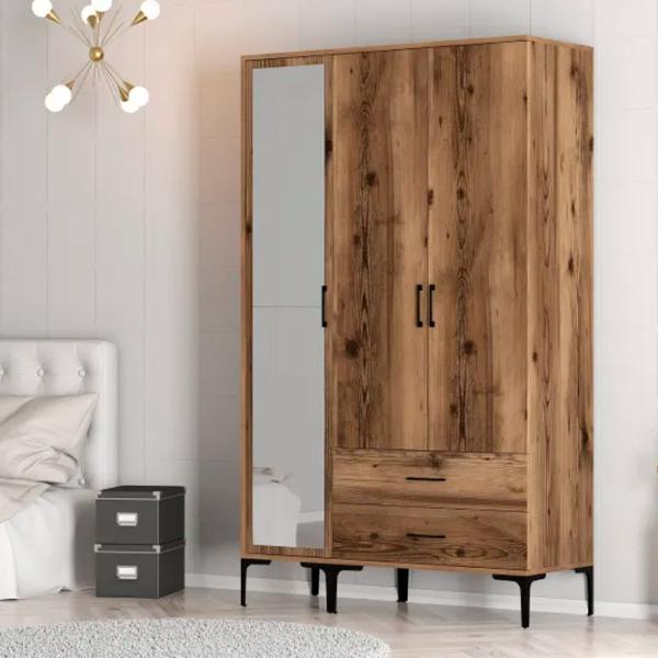 Dulap pentru haine Trendy Kumsal RT 120 x 47.5 x 201.4 / PAL melaminat / Walnut photo 7