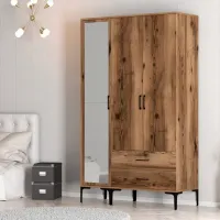 Dulap pentru haine Trendy Kumsal RT 120 x 47.5 x 201.4 / PAL melaminat / Walnut photo 7