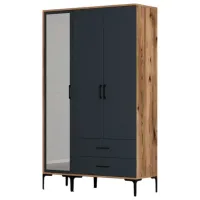 Dulap pentru haine Trendy Kumsal RT 120 x 47.5 x 201.4 / PAL melaminat / Walnut