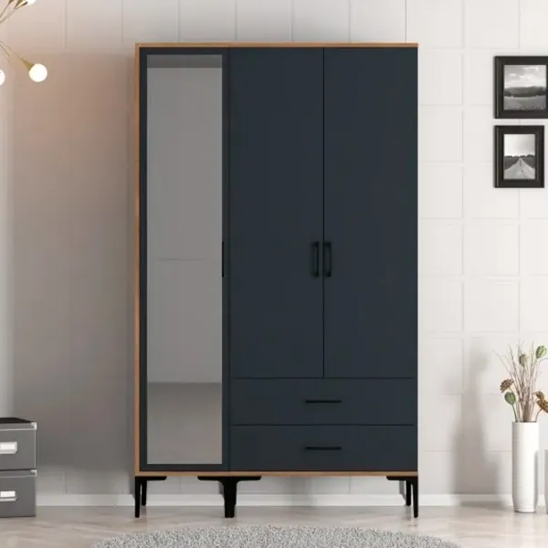 Dulap pentru haine Trendy Kumsal RT 120 x 47.5 x 201.4 / PAL melaminat / Walnut photo 3