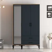 Dulap pentru haine Trendy Kumsal RT 120 x 47.5 x 201.4 / PAL melaminat / Walnut photo 3