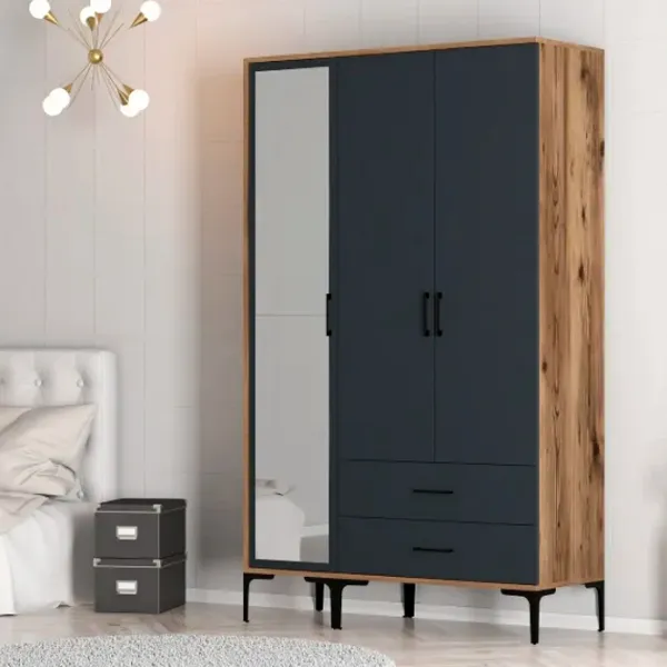 Dulap pentru haine Trendy Kumsal RT 120 x 47.5 x 201.4 / PAL melaminat / Walnut photo 6