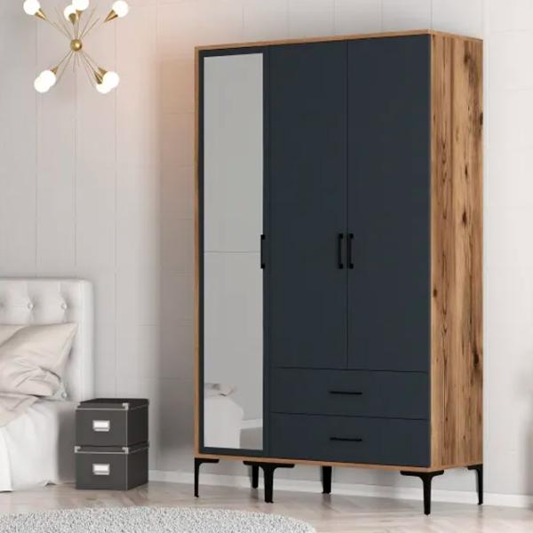 Dulap pentru haine Trendy Kumsal RT 120 x 47.5 x 201.4 / PAL melaminat / Walnut photo 6