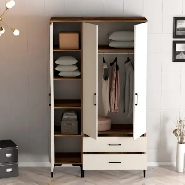 Dulap pentru haine Trendy Kumsal RT 120 x 47.5 x 201.4 / PAL melaminat / Walnut photo 5