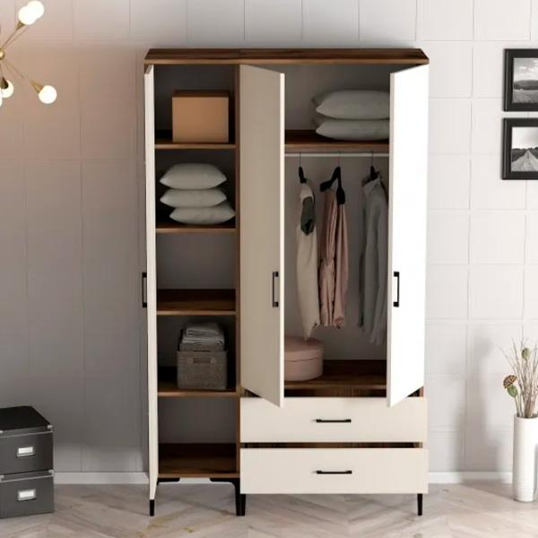 Dulap pentru haine Trendy Kumsal RT 120 x 47.5 x 201.4 / PAL melaminat / Walnut photo 5