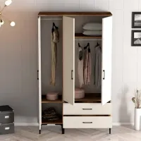 Dulap pentru haine Trendy Kumsal RT 120 x 47.5 x 201.4 / PAL melaminat / Walnut photo 6
