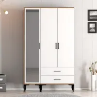 Dulap pentru haine Trendy Kumsal RT 120 x 47.5 x 201.4 / PAL melaminat / Walnut photo 3