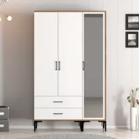 Dulap pentru haine Trendy Kumsal RT 120 x 47.5 x 201.4 / PAL melaminat / Walnut photo 5