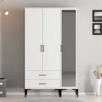 Dulap pentru haine Trendy Kumsal RT 120 x 47.5 x 201.4 / PAL melaminat / White photo 4
