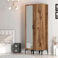 Dulap pentru haine Trendy Kumsal RS 80 x 47.5 x 201.4 / PAL melaminat / Walnut photo 5