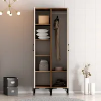 Dulap pentru haine Trendy Kumsal RS 80 x 47.5 x 201.4 / PAL melaminat / Walnut photo 4