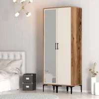 Dulap pentru haine Trendy Kumsal RS 80 x 47.5 x 201.4 / PAL melaminat / Walnut photo 5