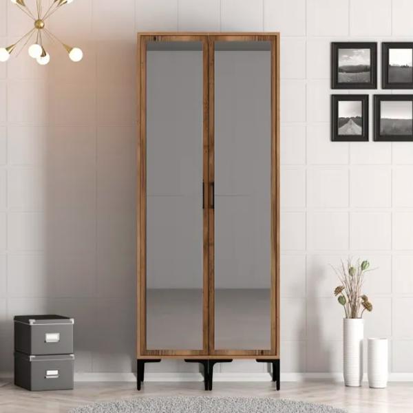 Dulap pentru haine Trendy Kumsal RR 80 x 47.5 x 201.4 / PAL melaminat / Walnut photo 3
